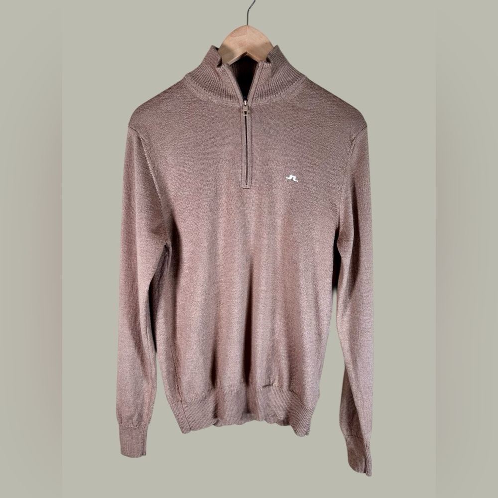 J.Lindeberg Men's Quarter Zip Kian 100% Merino wool Sweater - Picture 2 of 10